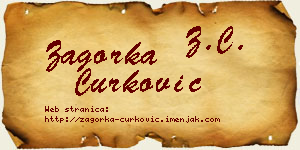 Zagorka Ćurković vizit kartica